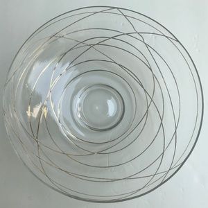 Vintage clear glass bowl with gold inlay